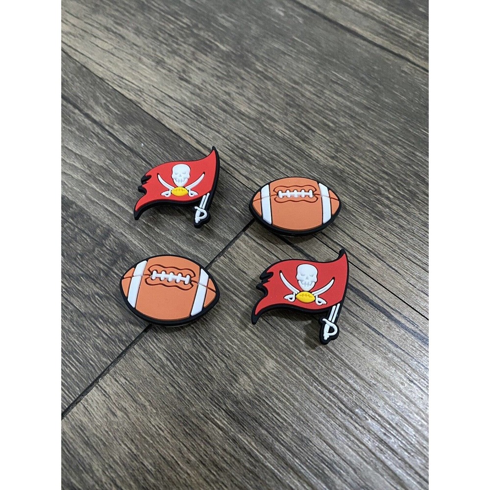 Tampa Bay Buccaneers Football Team Charm For Crocs Shoe Charms - 4 Pieces